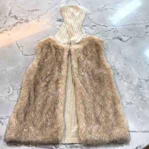 Beautees Faux Fur Hooded Vest